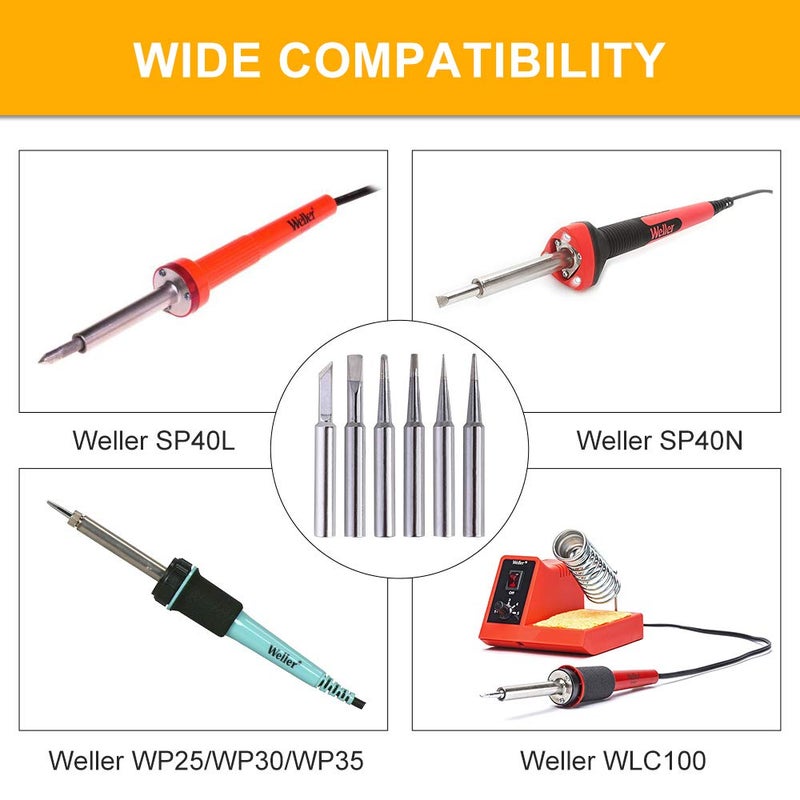 IGREAT 6PCS Soldering Tips for Weller ST Series Tip Replace Weller ST7 WLC100,SP40L / SP40N and WP25, WP30, WP35 Irons Tips - Image 3